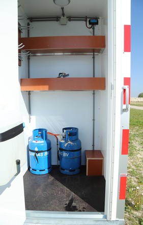 Schaftwagen 5 meter | Inclusief zonnepaneel & wc huren