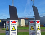 Mobiele beveiligingscamera op locatie; zelfvoorzienend – geen stroomvoorziening nodig.