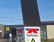 Mobiele beveiligingscamera op locatie; zelfvoorzienend – geen stroomvoorziening nodig.