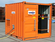 Containerunit-opstartset met watertank, dieseltank en aggregaat