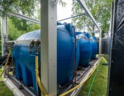 Aquapress-unit 15000 liter in gebruik tijdens evenement.